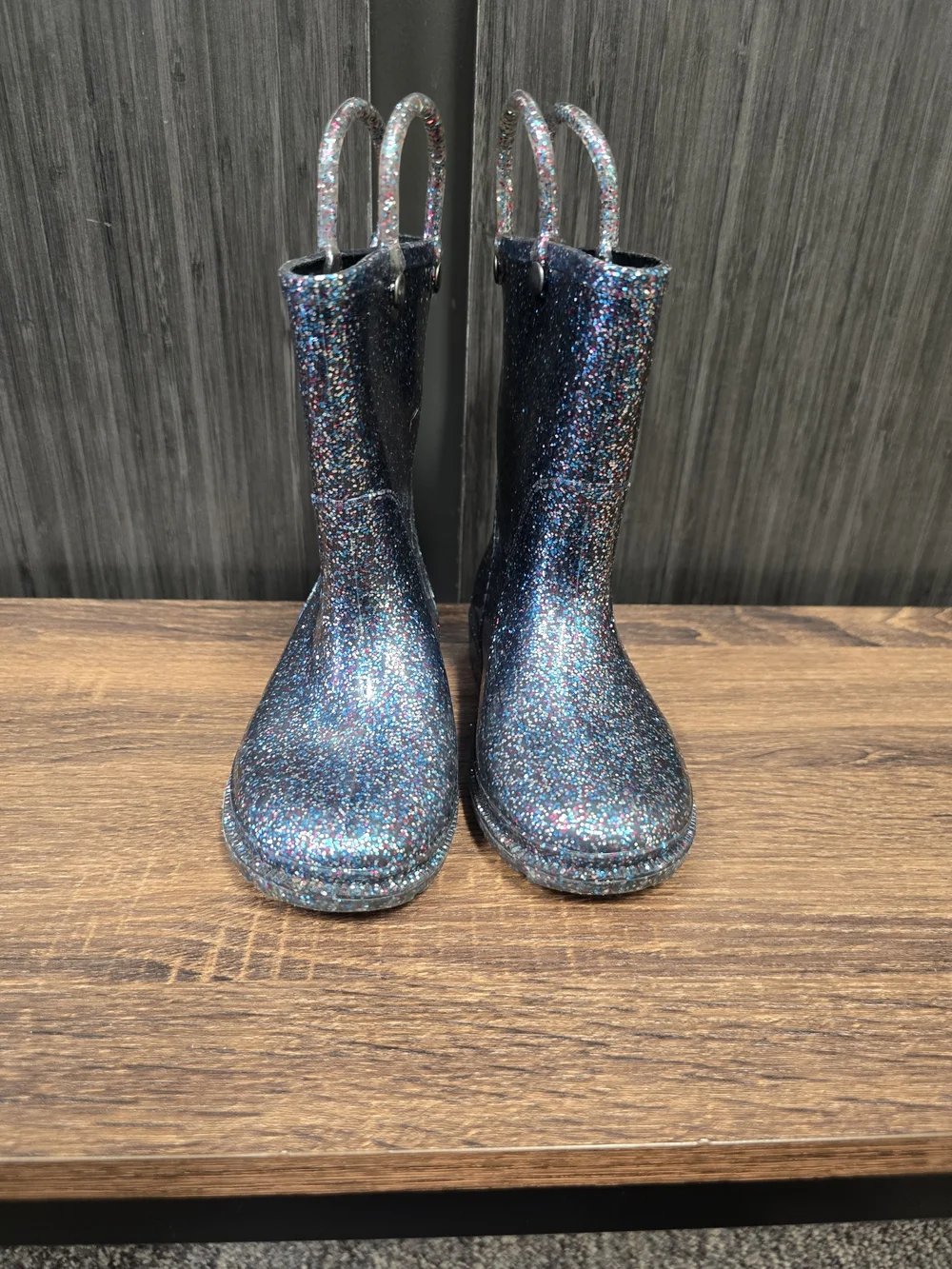 Western Chief Girls Toddler Size 9 Glitter Rain Boots Multicolor Waterproof